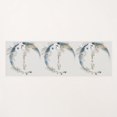 Boho Witte Orchidee Bloemen Blauwe Maan Elegant Yogamat (Voorkant (horizontaal))