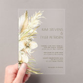 Boho witte orchidee bloemen botanische bruiloft acryl uitnodigingen (Insitu (Draagbaar))