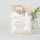 BOHO Witte Orchidee Bloemig Tropisch Loofwerk Kraf Kaart (Staand voorkant)