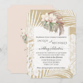 BOHO Witte Orchidee Bloemige Tropische Gebladerte Kaart (Voorkant / Achterkant)