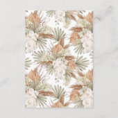 Boho witte orchidee en pampasgras bruids douche bedankkaart (Achterkant)