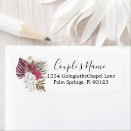 Boho Witte Orchideeën Bloem Bruiloft Retouradres Etiket