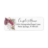 Boho Witte Orchideeën Bloem Bruiloft Retouradres Etiket (Voorkant)