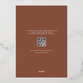 Boho witte orchideeën en gedroogde palm QR-code br Folie Uitnodiging (Achterkant)