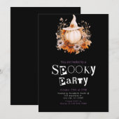 Boho Witte Pompoen Heksenhoed Halloween Feest Kaart (Voorkant / Achterkant)