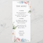 BOHO WITTE ROZEN BLOEMEN BRUILOFT DINER MENU (Voorkant)