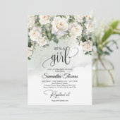 Boho witte rozen eucalyptus en goud Het is een mei Kaart (Staand voorkant)