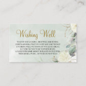 Boho witte rozen groen Folaige die goed wensen Informatiekaartje (Voorkant)