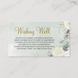 Boho witte rozen groen Folaige die goed wensen Informatiekaartje