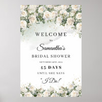 Boho  witte rozen Vrijgezellenfeest tellen af