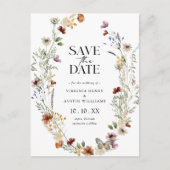 Boho Witte Save The Date-ansichtkaart Briefkaart (Voorkant)