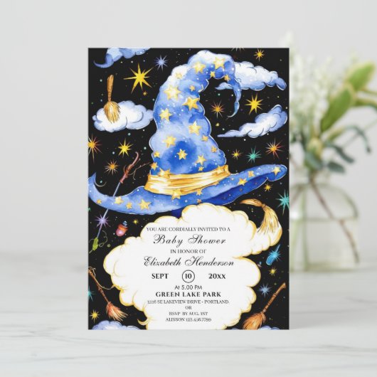 Boho Wizard Pet Baby shower Kaart (Staand voorkant)