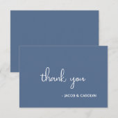 Boho woestijn blauwe minimale trouwkaart met dankb kaart (Voorkant / Achterkant)