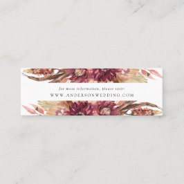 Boho woestijn bloemenbruiloft website Kaarten Mini Visitekaartje