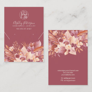 Boho woestijn bloemige logo sieraden oorbel kettin visitekaartje