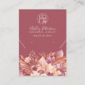 Boho woestijn bloemige logo sieraden oorbel kettin visitekaartje (Voorkant)