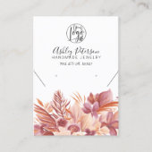 Boho woestijn bloemige logo sieraden oorbel kettin visitekaartje (Voorkant)