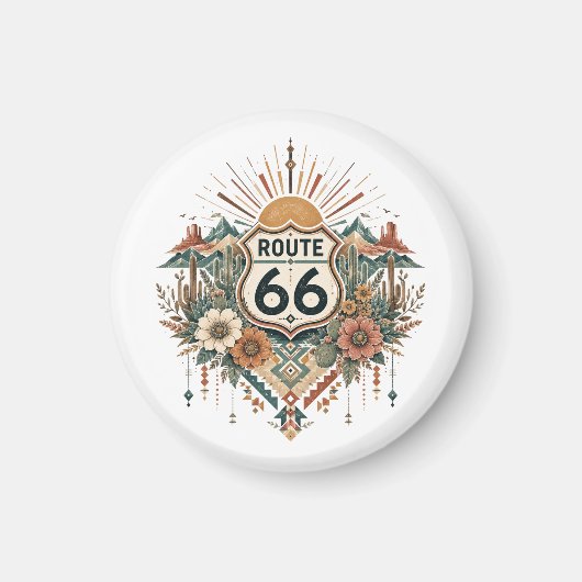 Boho Woestijn Bloemrijke Wegwijzer Embleem Magneet (Voorkant)