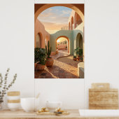 boho-woestijn-boog-zonsondergang-geometrische-binn poster (Keuken)