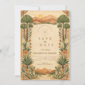 Boho Woestijn Botanische Bruiloft Save The Date (Voorkant)
