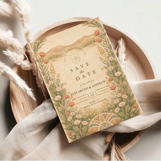 Boho Woestijn Botanische Bruiloft Save The Date