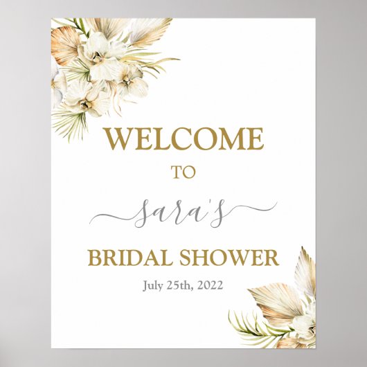 Boho woestijn bruidsdouche welkomstbord poster (Voorkant)