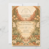 Boho Woestijn Bruiloft met Wilde Bloemen Kaart (Voorkant)