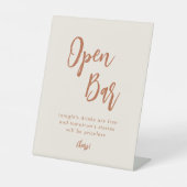 Boho woestijn bruiloft open bar tafel teken reclamebord met voetstuk (Voorkant)