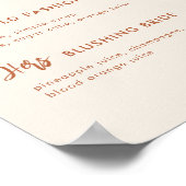 Boho woestijn bruiloft Signature Cocktails bord Poster (Hoek)