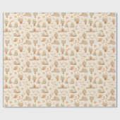 Boho Woestijn Bruiloft Waterverf Patroon Cadeaupapier (Vlak)