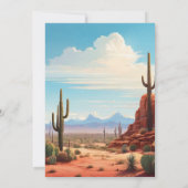 Boho Woestijn Cactus Bruidsuitnodiging Kaart (Achterkant)