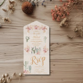 Boho woestijn cactus bruiloft all in one uitnodiging