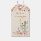 Boho woestijn cactus bruiloft cadeaulabel (Voorkant)