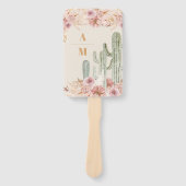 Boho woestijn cactus bruiloft handwaaier (Voorkant)