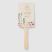 Boho woestijn cactus bruiloft handwaaier (Achterkant)