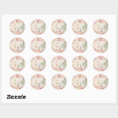 Boho woestijn cactus bruiloft ronde sticker (Vel)