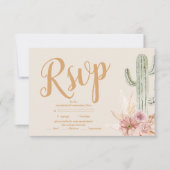 Boho woestijn cactus bruiloft RSVP kaartje (Voorkant)