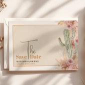 Boho woestijn cactus bruiloft save the date