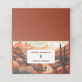 Boho woestijn cactus geïllustreerde bruiloft plaatskaartje (Buitenkant ongevouwen)