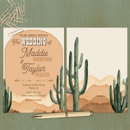 Boho woestijn cactus rustieke zuidwestelijke bruil kaart