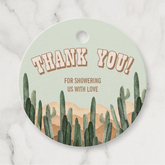 Boho Woestijn Cactus Zuidwesten Dank je wel Bedankjes Labels (Voorkant)