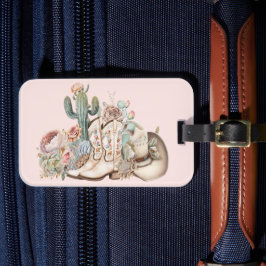 Boho woestijn cowgirl cowboylaarzen cowboy pet bagagelabel