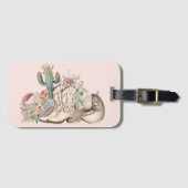 Boho woestijn cowgirl cowboylaarzen cowboy pet bagagelabel (Voorkant (horizontaal))