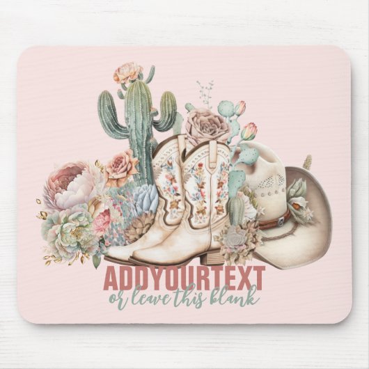 Boho woestijn cowgirl cowboylaarzen cowboy pet muismat (Voorkant)