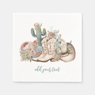 Boho woestijn cowgirl cowboylaarzen cowboy pet servet