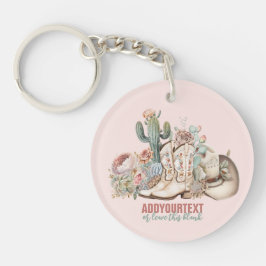 Boho woestijn cowgirl cowboylaarzen cowboy pet sleutelhanger