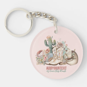 Boho woestijn cowgirl cowboylaarzen cowboy pet sleutelhanger