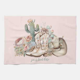 Boho woestijn cowgirl cowboylaarzen cowboy pet theedoek
