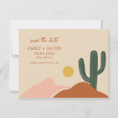 Boho Woestijn Eenvoudige Trouwkaart Save the Date (Voorkant)