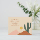 Boho Woestijn Eenvoudige Trouwkaart Save the Date (Staand voorkant)